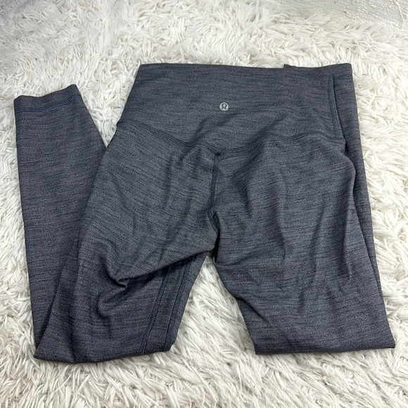 Lululemon Align Pant II 25" Mini Heathered Herringbone Heathered Black White - Picture 3 of 5